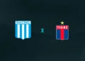 Escudos de Racing x Tigre, que se enfrentam pelo Campeonato Argentino
